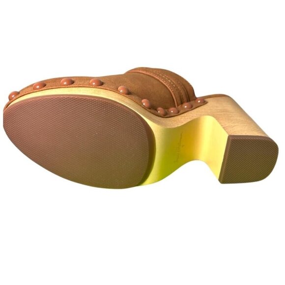 Sam Edelman Womens Brown Suede Nyla Slip On Wooden Clog Heels Sz 8 New - Picture 4 of 9